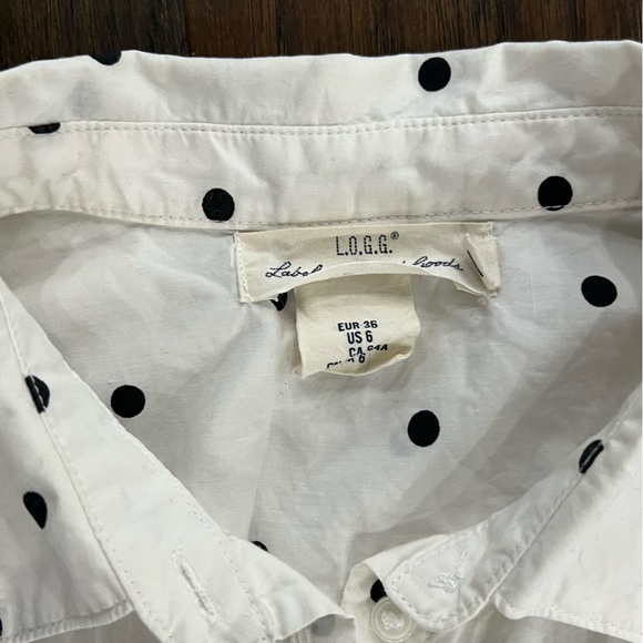 L.O.G.G 100% Cotton Polka Dot Button Up Long Sleeve - Picture 7 of 12